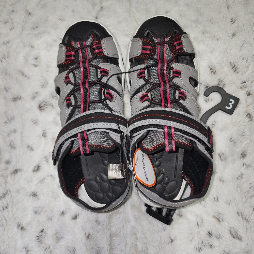 Wonder Nation Boys Closed Toe Sandals Grey Black